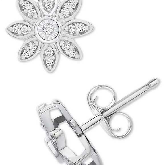 🆕 Diamond Flower Earrings - Picture 2 of 4